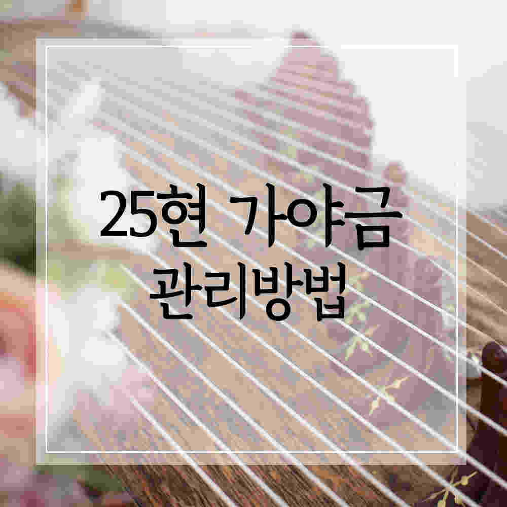 25현 가야금 관리법: 계절별 온습도 관리방법